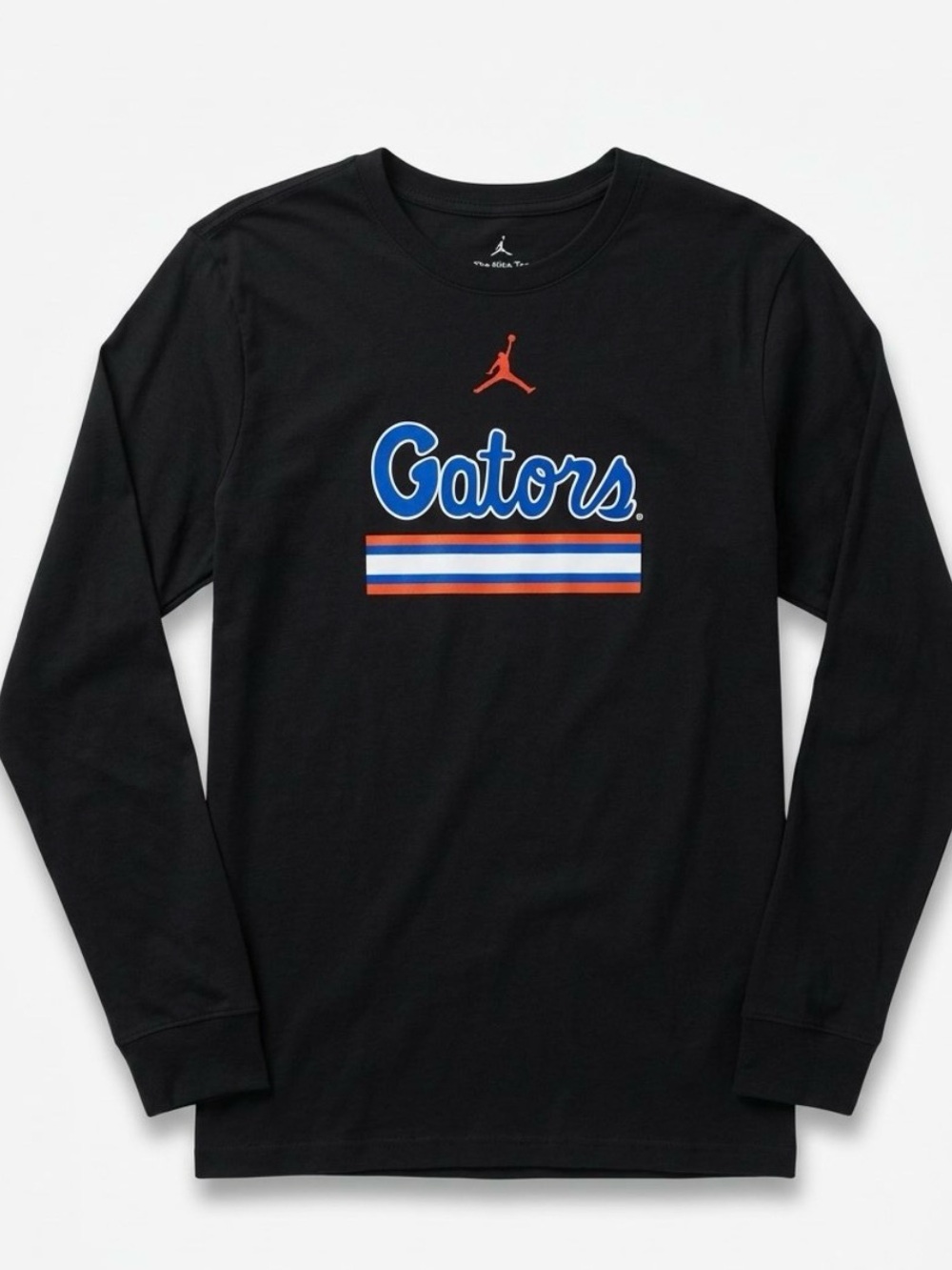 Jordan Black Long-Sleeve 'Gators' Tee with Blue and Red Accents